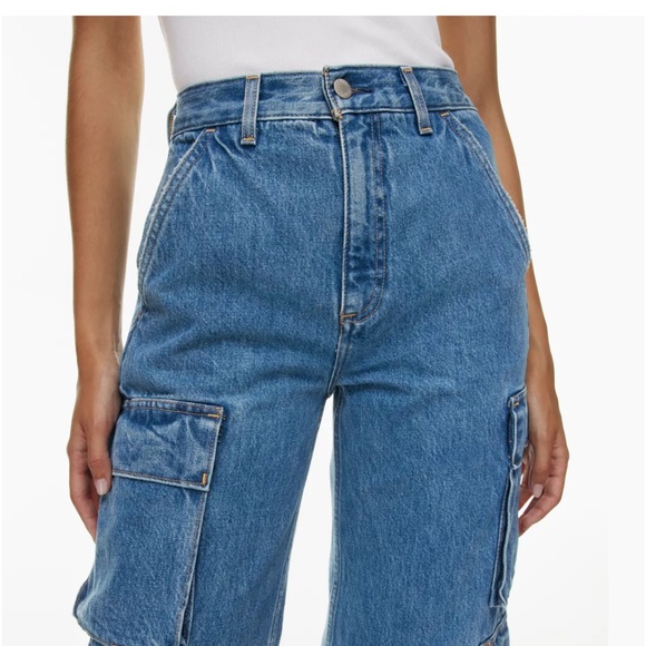 Aritzia 90s Millie Hi-Rise Cargo Jean 5 years kiss and tell bleu barrel 23 NEW - Picture 6 of 8